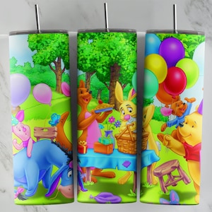 Winnie The Pooh tumbler design, 20 oz skinny tumbler design, sublimation image, tumbler wrap, Winnie The Pooh cup, Winnie The sublimation
