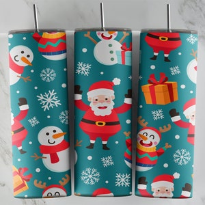 Diseño de vaso navideño, diseño de vaso delgado de 20 oz, imagen de sublimación, envoltura de vaso, taza navideña, sublimación navideña, diseño de vaso