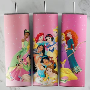 Princess tumbler design, 20 oz skinny tumbler design, sublimation image, tumbler wrap, Princess cup, Princess sublimation, tumbler design