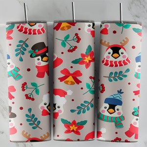 Diseño de vaso navideño, diseño de vaso delgado de 20 oz, imagen de sublimación, envoltura de vaso, taza navideña, sublimación navideña, diseño de vaso
