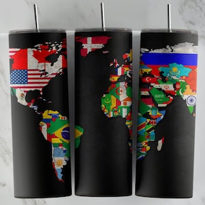 Bekerontwerp wereldkaart, 20 oz mager bekerontwerp, sublimatieafbeelding, bekeromslag, beker wereldkaart, sublimatie wereldkaart, ontwerp beker