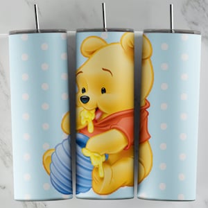 Winnie The Pooh tumbler design, 20 oz skinny tumbler design, sublimation image, tumbler wrap, Winnie The Pooh cup, Winnie The Pooh