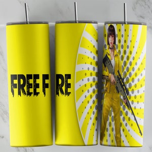 Free Fire tumbler design, 20 oz skinny tumbler design, sublimation image, tumbler wrap, Free Fire cup, Free Fire sublimation, tumbler design
