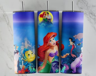 Little Mermaid tumbler design, 20 oz skinny tumbler design, sublimation image, tumbler wrap, Little Mermaid cup, Little Mermaid sublimation