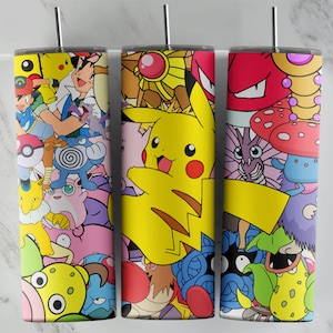 Pikachu tumbler design, 20 oz skinny tumbler design, sublimation image, tumbler wrap, Pikachu cup, Pikachu sublimation, tumbler design, 20oz