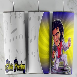 Elvis Presley Becher Design, 20 Unzen Skinny Tumbler Design, Sublimationsbild, Tumbler Wrap, Elvis Presley Tasse, Elvis Presley Sublimation