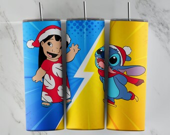 Diseño de vaso de Lilo Stitch, diseño de vaso delgado de 20 oz, imagen de sublimación, envoltura de vaso, taza de Lilo Stitch, sublimación de Lilo Stitch, vaso
