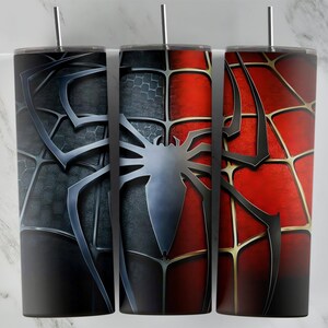 Spiderman tumbler design, 20 oz skinny tumbler design, sublimation image, tumbler wrap, Spiderman cup, Spiderman sublimation, tumbler design image 1