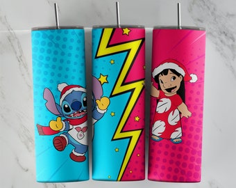 Lilo Stitch tumbler design, 20 oz skinny tumbler design, sublimation image, tumbler wrap, Lilo Stitch cup, Lilo Stitch sublimation, tumbler