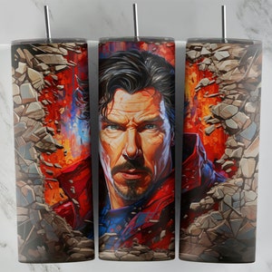 Stained Glass Dr. Strange Becher Design, 20 Unzen Skinny Tumble Design, Sublimationsbild, Tumbler Wrap, Strange Tasse, Dr Strange Sublimation