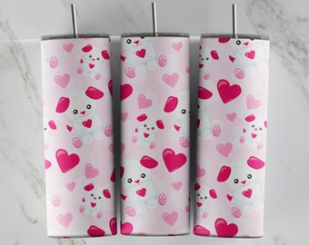 Valentine's Day tumbler design, 20 oz skinny tumbler design, sublimation image, tumbler wrap, Valentine's Day  cup, Valentine's sublimation