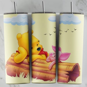 Winnie The Pooh tumbler design, 20 oz skinny tumbler design, sublimation image, tumbler wrap, Winnie The Pooh cup, Winnie The Pooh