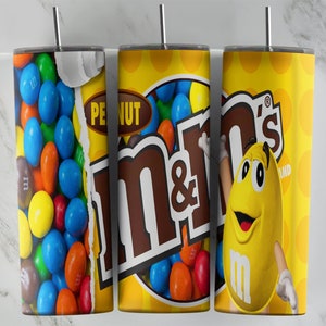 M and M tumbler design, 20 oz skinny tumbler design, sublimation image, tumbler wrap, M and M cup, M and M sublimation, tumbler design
