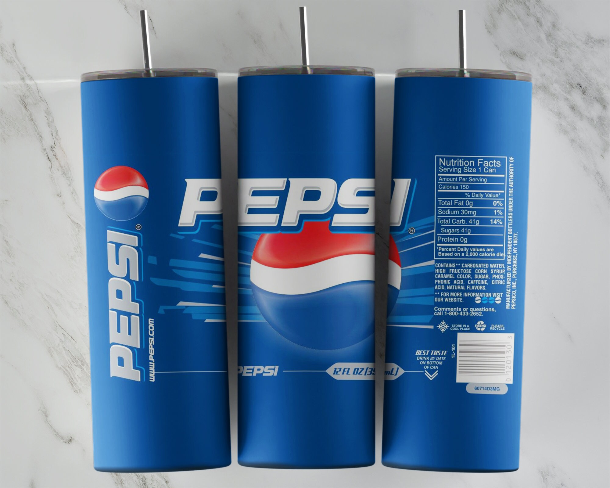 Pepsi Tumbler Design, 20 Oz Skinny Tumbler Design, Sublimation Image