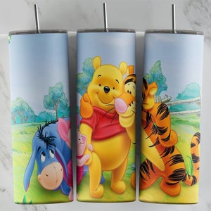 Winnie The Pooh tumbler design, 20 oz skinny tumbler design, sublimation image, tumbler wrap, Winnie The Pooh cup, Winnie The Pooh