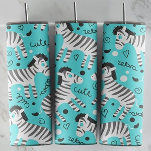 Zebra tumbler design, 20 oz skinny tumbler design, sublimation image, tumbler wrap, Zebra cup, Zebra sublimation, tumbler design, 20oz