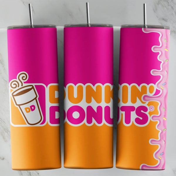 Dunkin Donuts tumbler design, 20 oz skinny tumbler design, sublimation image, tumbler wrap, Dunkin Donuts cup, Dunkin Donuts sublimation