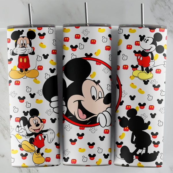 Mickey Mouse tumbler design, 20 oz skinny tumbler design, sublimation image, tumbler wrap, Mickey Mouse cup, Mickey Mouse sublimation