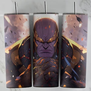 Design de gobelet Thanos, design de gobelet skinny 20 oz, image par sublimation, emballage de gobelet, tasse Thanos, sublimation Thanos, design de gobelet, 20 oz