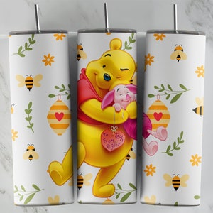 Winnie The Pooh tumbler design, 20 oz skinny tumbler design, sublimation image, tumbler wrap, Winnie The Pooh cup, Winnie The Pooh