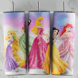 Princess tumbler design, 20 oz skinny tumbler design, sublimation image, tumbler wrap, Princess cup, Princess sublimation, tumbler design
