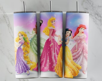 Princess tumbler design, 20 oz skinny tumbler design, sublimation image, tumbler wrap, Princess cup, Princess sublimation, tumbler design