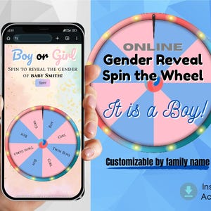 It is a BOY Online Gender Reveal Spin the Wheel | Interactive Gender Announcement  | Digital Gender Reveal Game for BOY
