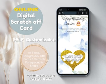 Custom Digital Scratch Off Card | Personalized Ecard | Surprise Gift for Gender Reveal, Birthday, Anniversary, Proposal | Instant Access