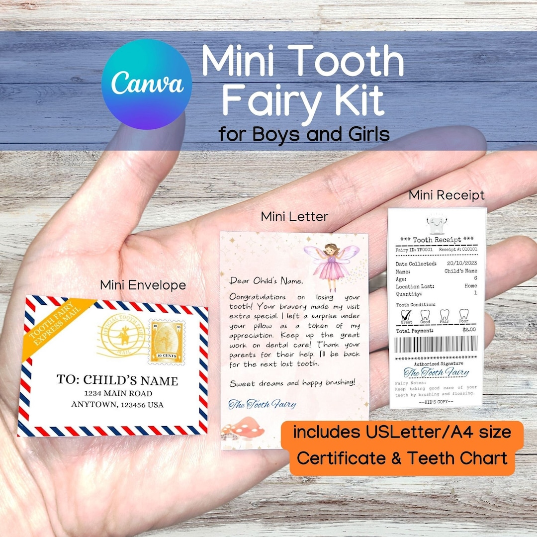 Mini Tooth Fairy Letter Printable Tooth Fairy Receipt for Boy Girl ...