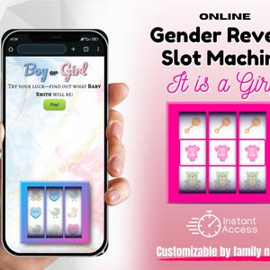 It is a GIRL Online Gender Reveal Slot Machine | Interactive Digital Game for Friends & Family | Unique Virtual Gender Reveal for Girl