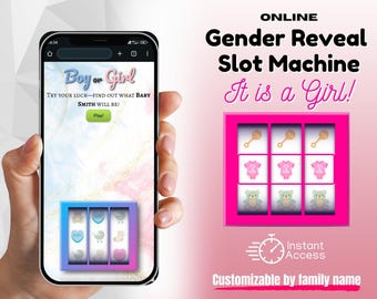 It is a GIRL Online Gender Reveal Slot Machine | Interactive Digital Game for Friends & Family | Unique Virtual Gender Reveal for Girl