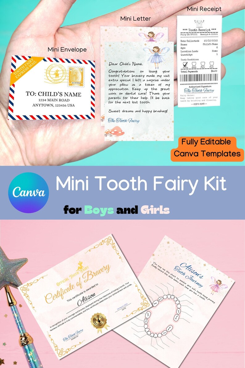 Mini Tooth Fairy Letter Printable Tooth Fairy Receipt for Boy Girl ...