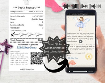 Tooth fairy letter animated tooth fairy letter tooth receipt first tooth note instant download editable Canva template