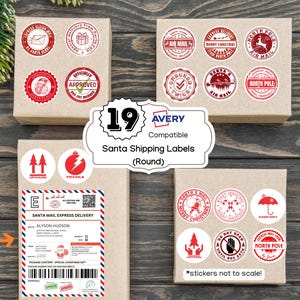 Santa Shipping Labels, North Pole Mail Label, Christmas Gift Stickers, Elf Mail Delivery, Reindeer Mail, Santa's Workshop Tag, Nice List