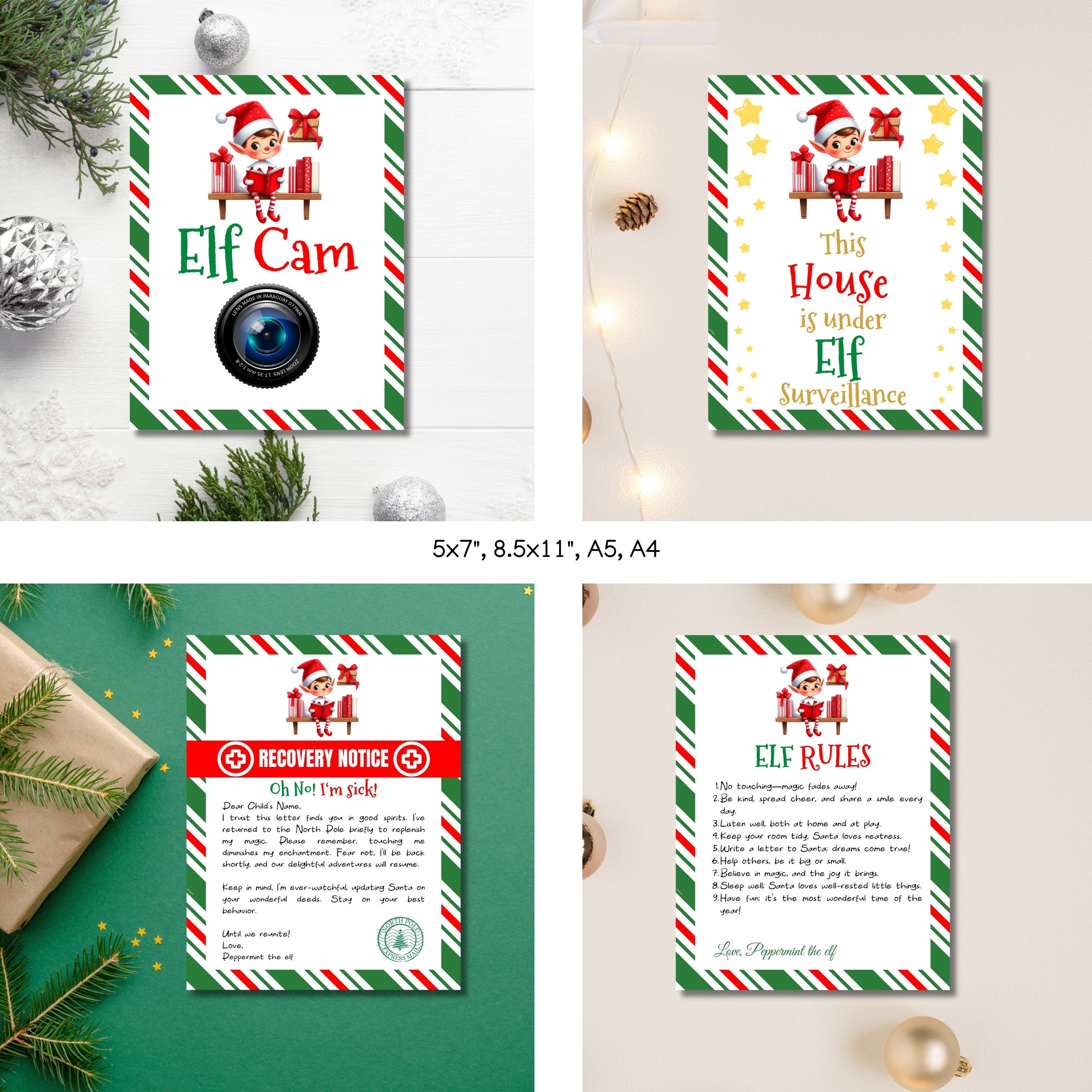 Editable Elf Bundle for Kids, Christmas Elf Template, Elf Mail, Elf Cam ...