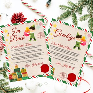 editable elf arrival letter, I'm back Goodbye letter from elf Christmas elf letter for kids, Canva template, 8.5 x 11", digital download