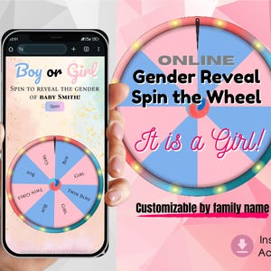It is a GIRL Online Gender Reveal Spin the Wheel | Interactive Gender Announcement  | Digital Gender Reveal Game for GIRL
