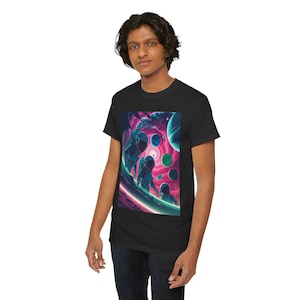 Galaxy Adventure Space Art T-Shirt - Unisex Heavy Cotton Tee, Astronaut Graphic Shirt, Cosmic Gift, Sci-Fi Apparel, Unique Spacewear