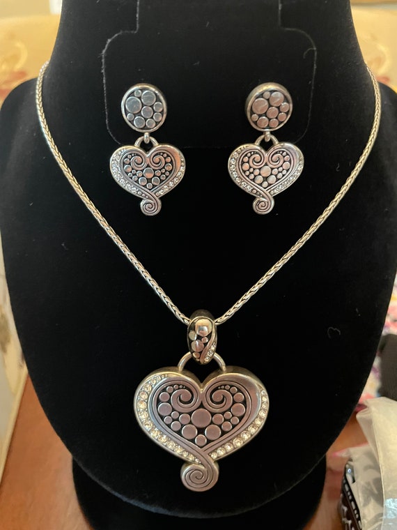 Vintage Brighton Heart necklace with matching post