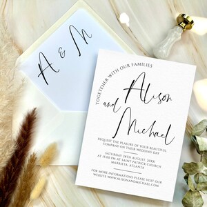 Minimalist Wedding Invitation Template: Elegant Modern Invite (Printable)