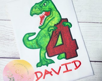 4th Birthday T-Rex Shirt: Personalized Dinosaur Tee