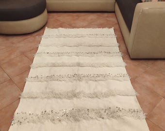 Moroccan Wedding Blanket, Authentic Berber Handira, throw Blanket