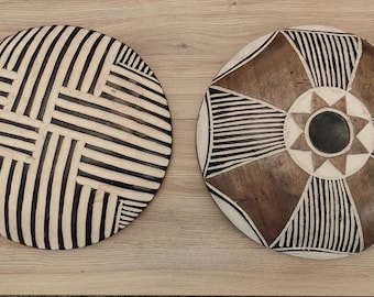 Vintage African Wooden Shield Wall Art | Hand-Carved Tribal Shield