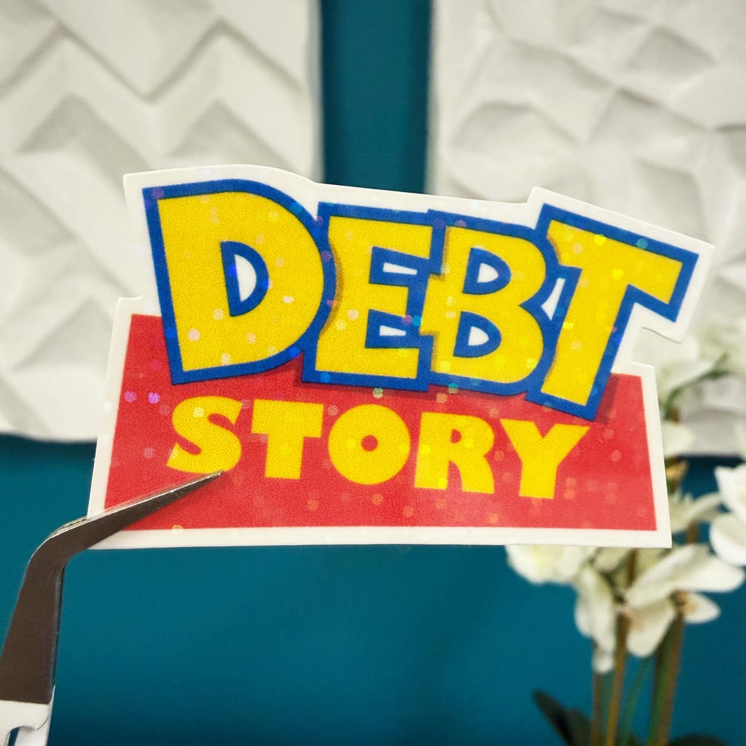 Technical Debt Sticker Debt Story Holographic Vinyl Sticker Waterproof Funny Adulting Parody ...