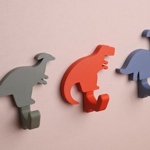 子供部屋用恐竜ウォールフック | T-REX、ブロントサウルス、ステゴサウルス、トリケラトプス、ディプロドクス、パラサウロロフス