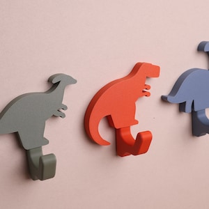 Dinosaur Wall Hook for kids room | t-rex, brontosaurus, stegosaurus, triceratops, diplodocus, parasaurolophus