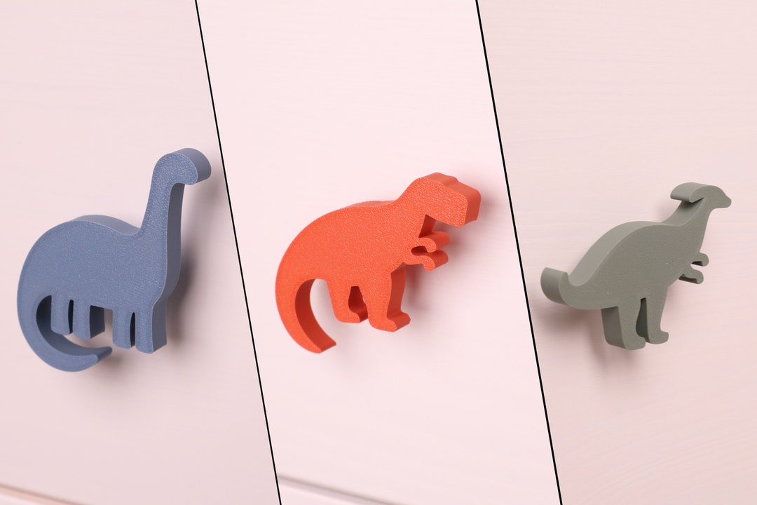 Dinosaur Drawer Knobs for Dressers in Nursery or Kids Room Trex
