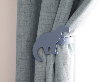 Alzapaños para cortina con diseño de dinosaurios, juego de 2, decoración infantil con temática de dinosaurios