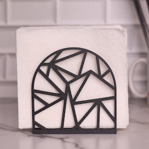 Geometrische Serviettenhalter | Abstrakte Midcentury moderne minimalistische Tischdekoration