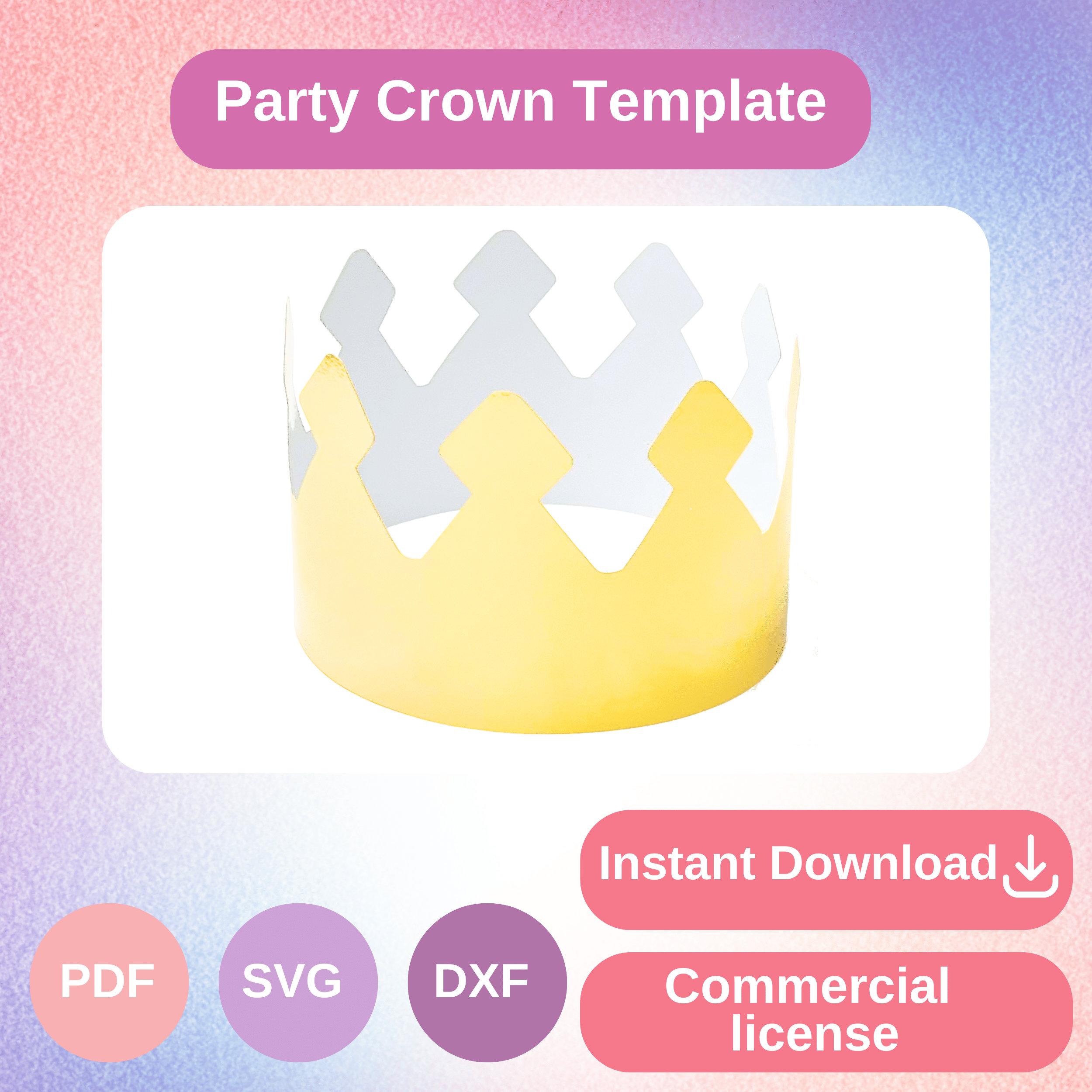 Crown Templates for Parties or Birthdays. Different Formatssvg, PDF ...